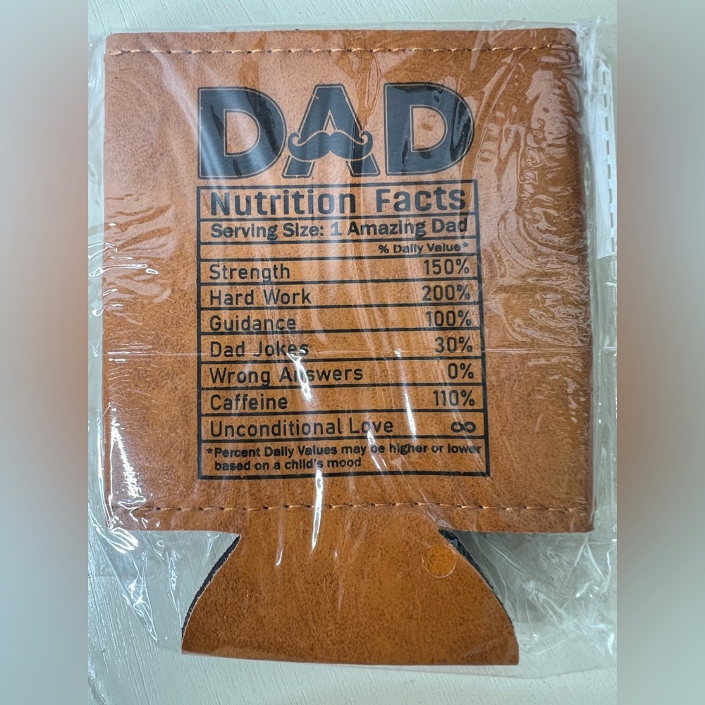 Brand New-Leather 12 oz DAD Koozie